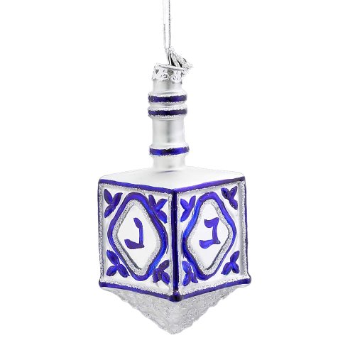 Kurt Adler 4-1/4-Inch Noble Gems Glass Jewish Dreidel Ornament