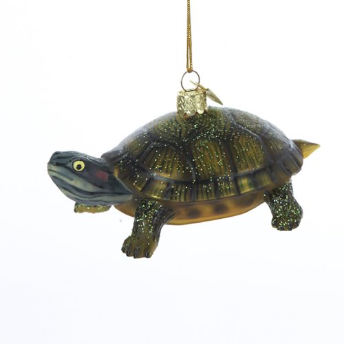 Kurt Adler 4-Inch Noble Gems Glass Land Turtle Ornament