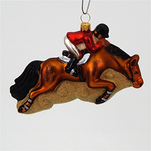 Horse Jumping – Brown – Polish Blown Glass Ornament