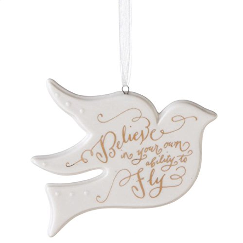 Believe to Fly Porcelain Hanging Christmas Ornament