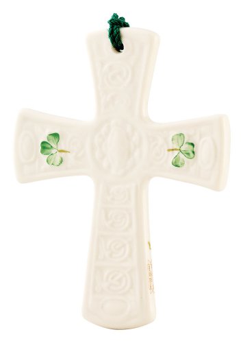 Belleek 4012 Saint Patrick’s Cross Ornament, 3.5-Inch, White