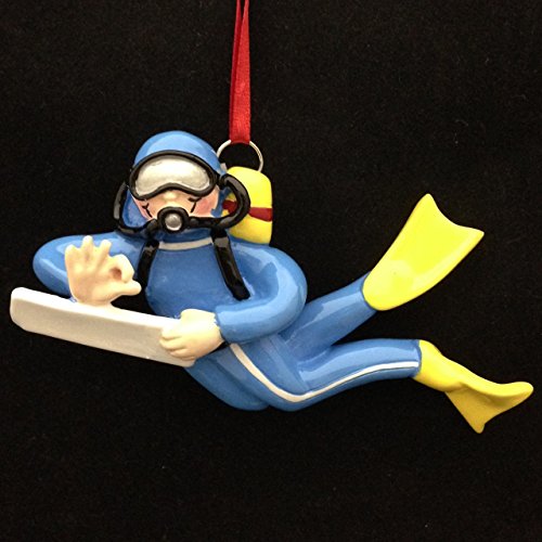 8202 Scuba Guy Personalized Personalized Christmas Ornament