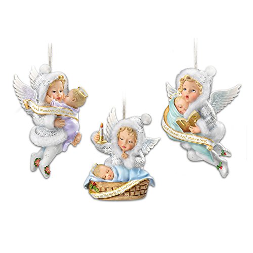 Sculpted Angels with Baby Jesus Christmas Ornaments: Bradford Exchange by The Bradford Exchange