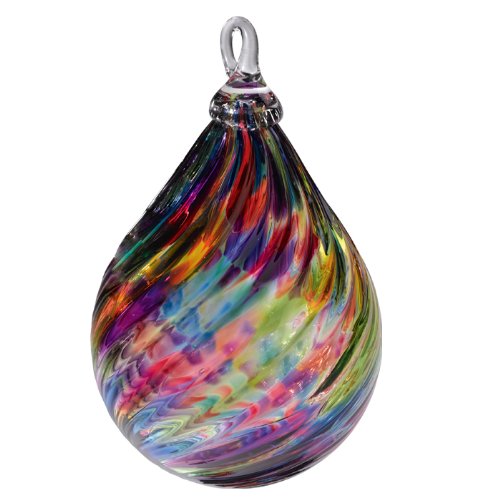 Glass Eye Studio Hand Blown Glass Raindrop Ornament – Rainbow
