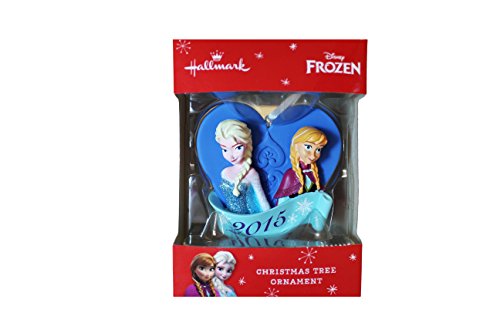 Hallmark Disney Frozen Elsa & Anna Christmas Tree Heart w/ ‘2015’ Year Printed Ornament