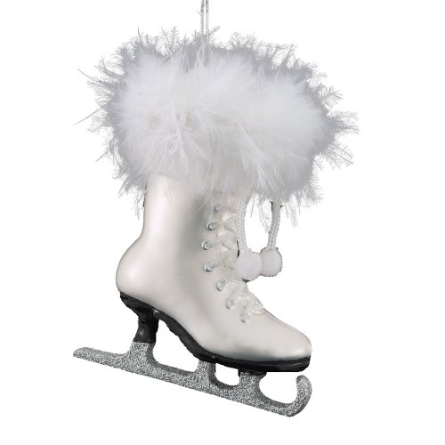 Kurt Adler 4-1/4-Inch Noble Gems Glass White Ice Skate Ornament
