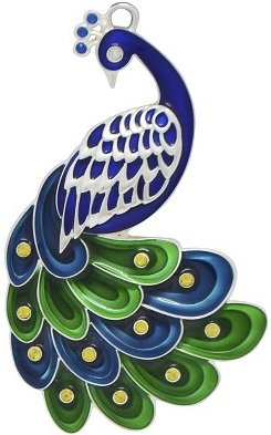 Peacock Harvey LewisTM Silver-plated Metal Ornament – Made with Swarovski® Elements