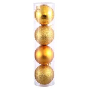 Vickerman 352366 – 8″ Antique Gold Matte Shiny Glitter Sequin Ball Christmas Tree Ornament (4 pack) (N592030DA)