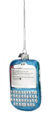 Noble Gems Mouth Blown Glass Tween Christmas Blue PDA Holiday Ornament 3.5″