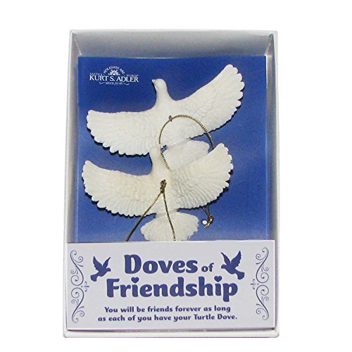 Kurt Adler Turtle Dove Ornaments (Gift Boxed) – Set of 2