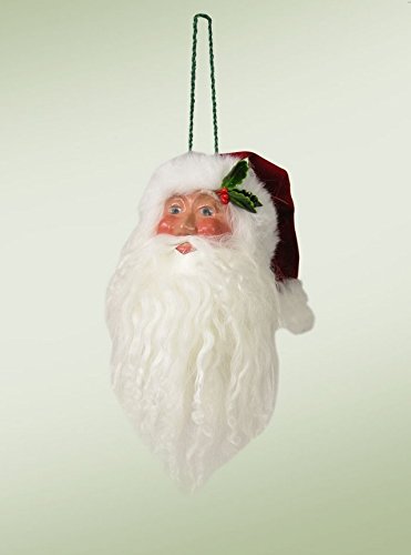 6″ Decorative Santa Claus Caroler Head and Hat with Jingle Bells Christmas Ornament