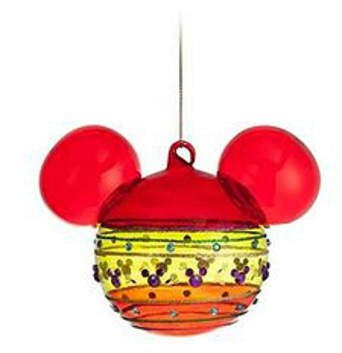 Disney Bohemian Mickey Mouse Ears Christmas Ornament – Rainbow Red