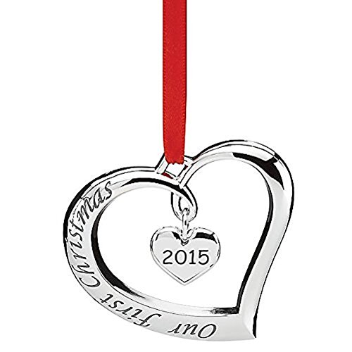 Lenox 2015 Our First Christmas Silver Ornament