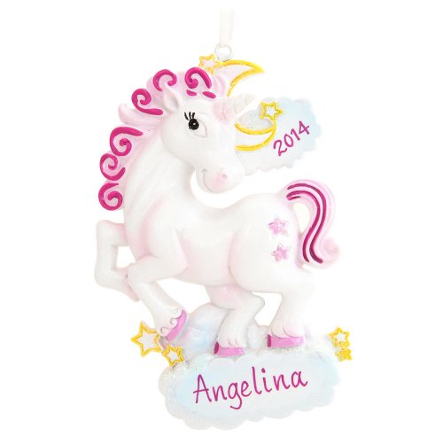 Personalized Unicorn Holiday Gift Expertly Handwritten Ornament