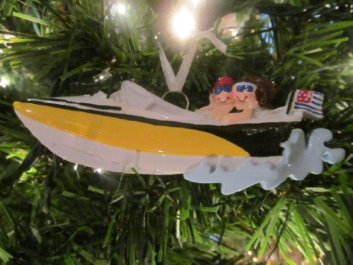 Speed Boat with Couple Ornament