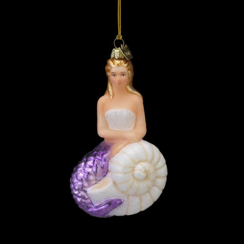 Kurt Adler Noble Gems Glass Mermaid Ornament, 4.5-Inch