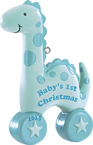 2015 Baby Boy’s First Christmas Blue Dinosaur Carlton Ornament