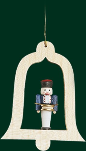 Hanging Christmas Tree Bell Shaped Ornament Drummer, 3.4 Inches