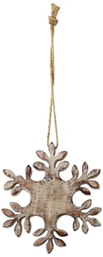 Sage & Co. XAO16571WH 6″ Carved Wood Snowflake Ornament