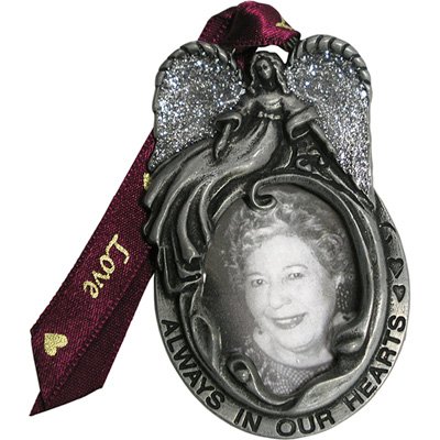 Always in Our Hearts Pewter Photo Holder Memorial Ornament