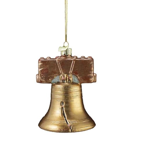 4.25″ NOBLE GEMS GLASS LIBERTY BELL ORNAMENT.