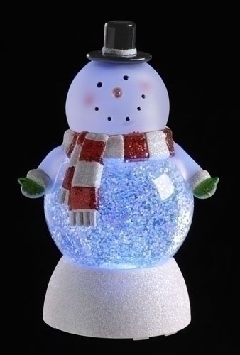 Snowman Swirl Dome Snowglobe with Color Changing LED Light