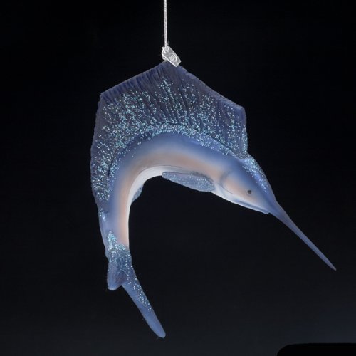 Kurt Adler 6-Inch Noble Gems Glass Swordfish Ornament