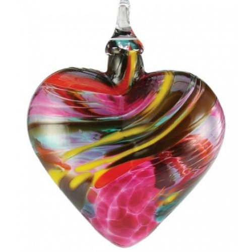 Glass Eye Studio Magenta Lace Heart Ornament