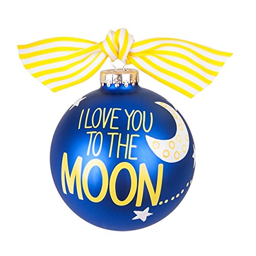 I Love You to the Moon and Back Glass Ornament