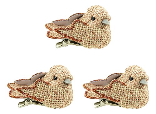 Midwest Design Imports Miniature Burlap Wrapped Glittered Cardinal on Clip- Set of 3