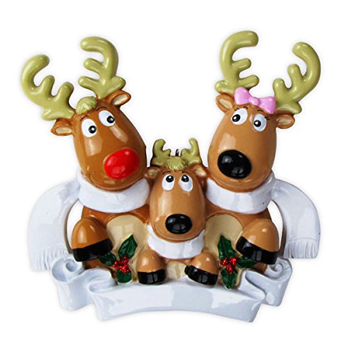 Polar X Christmas Ornament Reindeer Family of 3 With Scarves Christmas Ornament