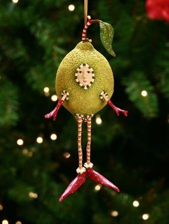 Patience Brewster Krinkles Louise Squeeze Lime Ornament