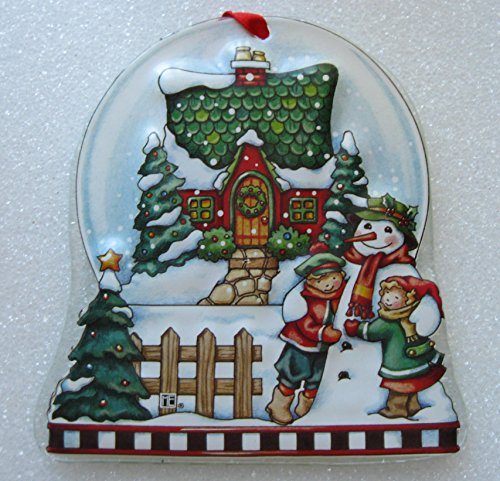 Mary Engelbreit Design Glass Christmas Ornaments Choose From Elf Teapot or Frosty’s House (green)
