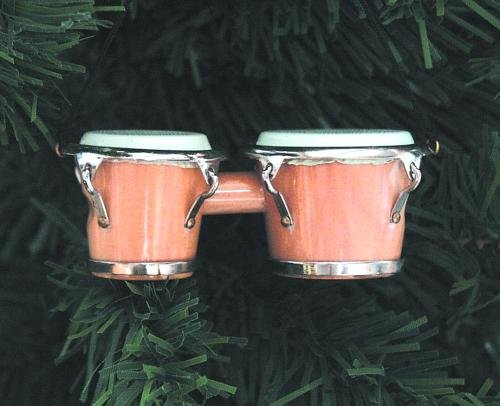 Music Treasures Co. Natural Wood Bongo Drums Christmas Ornament