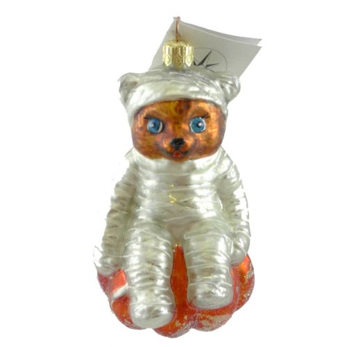 Christopher Radko BEAR WRAP Glass Ornament Halloween Mummy