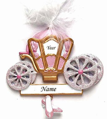 Princess Carriage Personalized Christmas Ornament