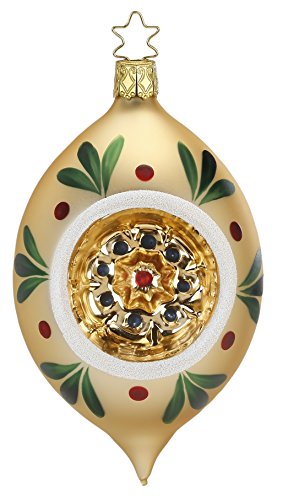 Innocent Beauty, Christmas Egg, cream gold matt, #20014T091, from the 2015 Innocent Hearts Collection by Inge-Glas Manufaktur; Gift Box Included