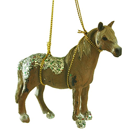 Glitter Horse Resin Hanging Christmas Tree Ornament