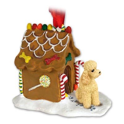 Poodle Apricot Gingerbread House Christmas Ornament New