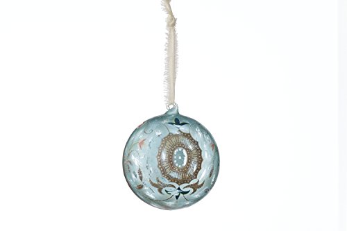 Sage & Co. XAO17160BL 4.75″ Hand Painted Glass Ball Ornament