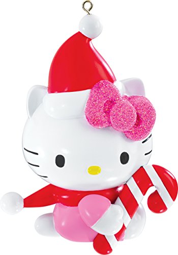 2015 Hello Kitty with Candy Cane Carlton Ornament