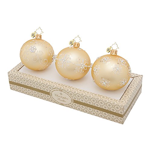 Christopher Radko Boxed Glass Ball Ornaments Champagne with Champagne
