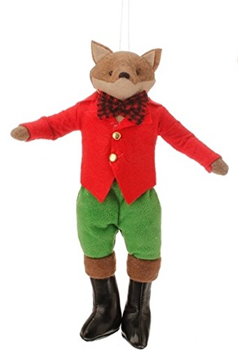10″ Christmas Traditions Holiday Boy Fox Plush Christmas Ornament