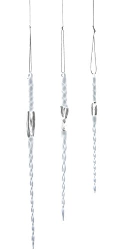 Sage & Co. XAO14260WH Glass Icicle Ornament, 12-Inch