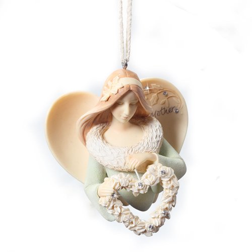 Enesco Foundations Mother Angel Ornament, 3-Inch
