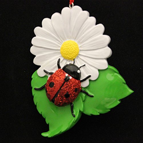 8373 Ladybug Hand Personalized Christmas Ornament