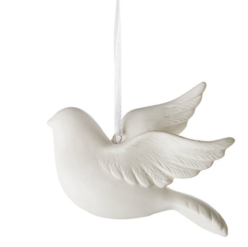 White Dove Porcelain Christmas Ornament