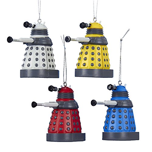 Kurt Adler Doctor Who Dalek Ornament Gift, 2.25-Inch, Set of 4