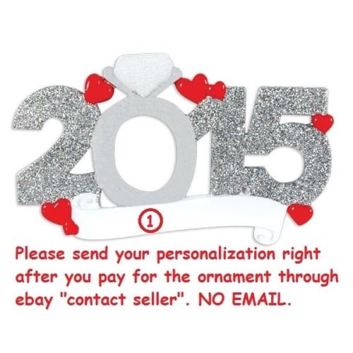 2015 Engagement Couple Personalized Christmas Ornament