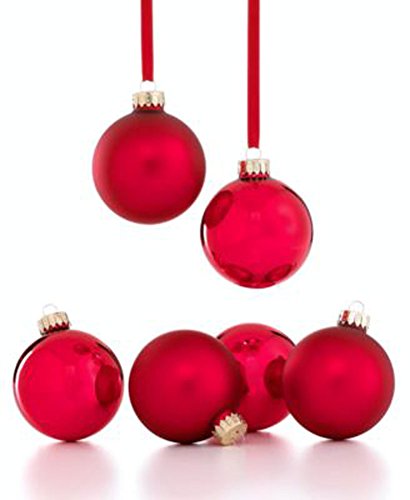Holiday Lane Set of 6 Red Ball Ornaments